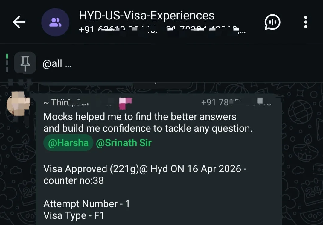 WhatsApp testimonial 16 from a student