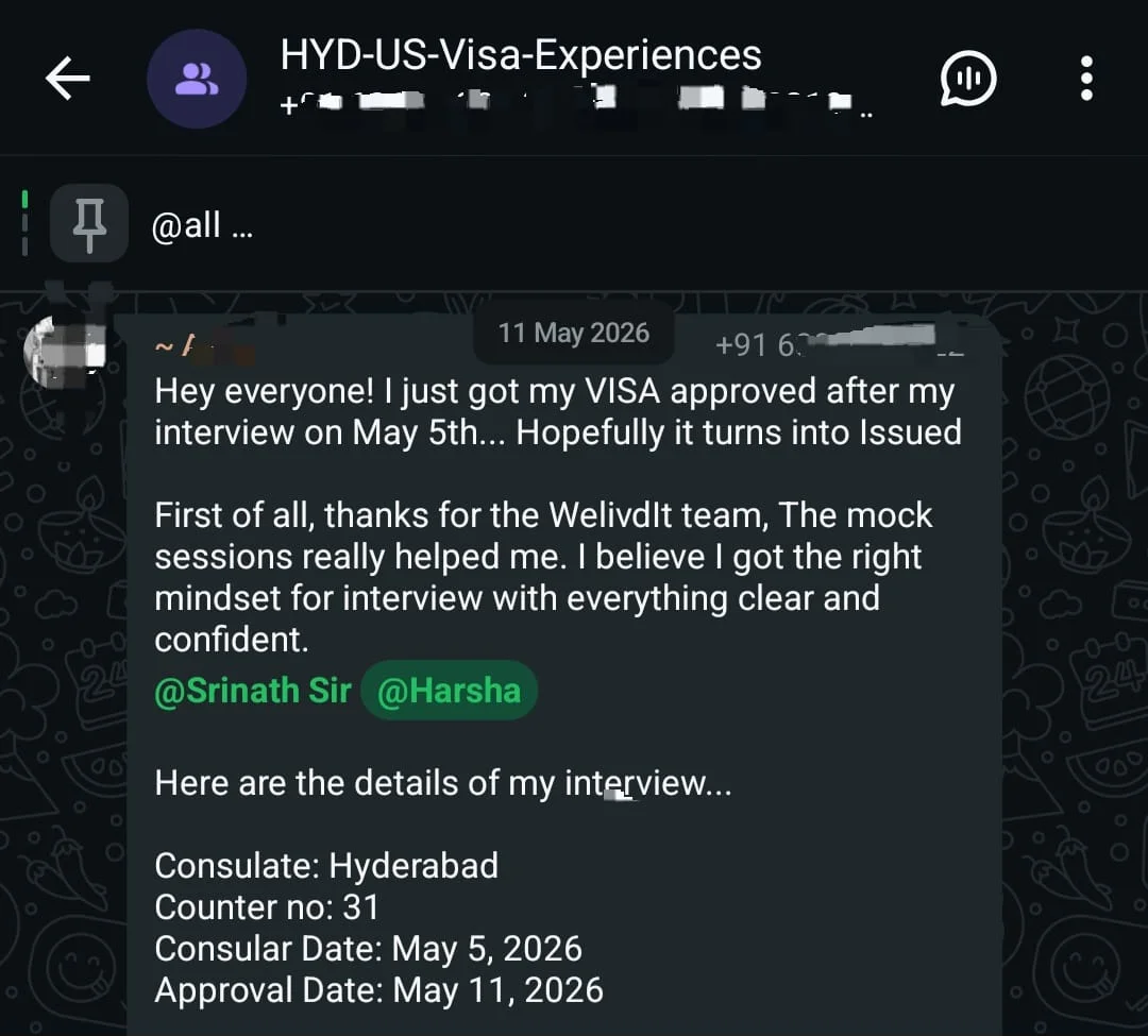 WhatsApp testimonial 25 from a student