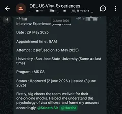WhatsApp testimonial 6 from a student