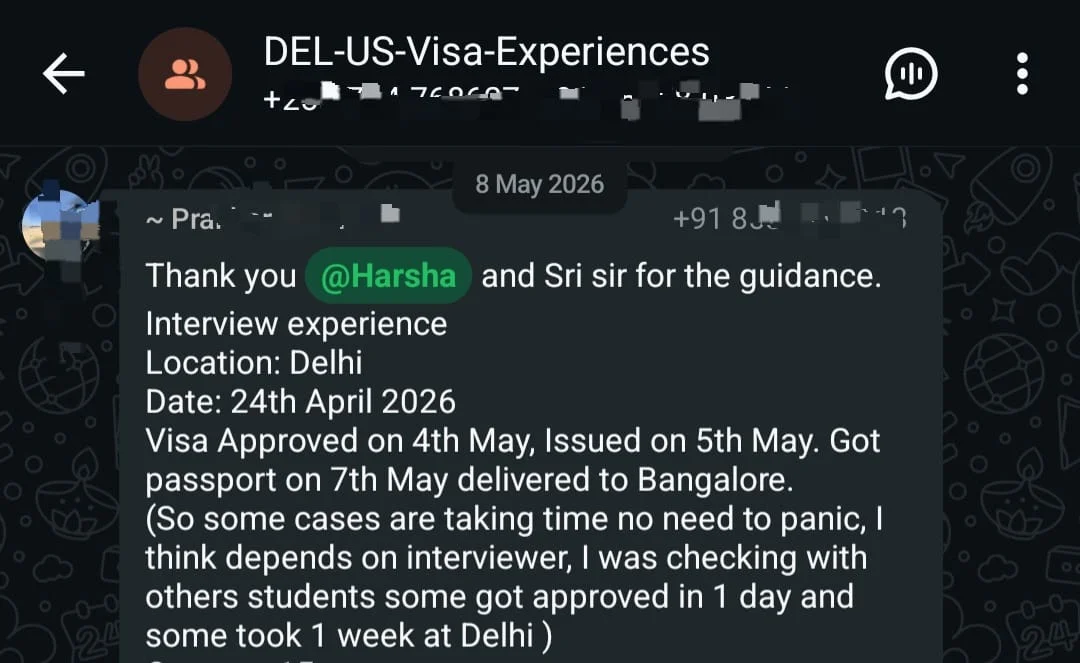 WhatsApp testimonial 9 from a student